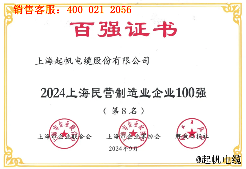4.WilliamHill中文官方网站入围2024年上海民营制造业企业100强第8名